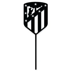 Topper para tartas negro escudo del Atlético de Madrid 8 cm