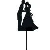 Topper para tartas negro silueta pareja de boda