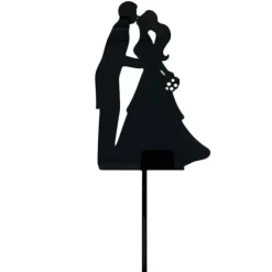 Topper para tartas negro silueta pareja de boda