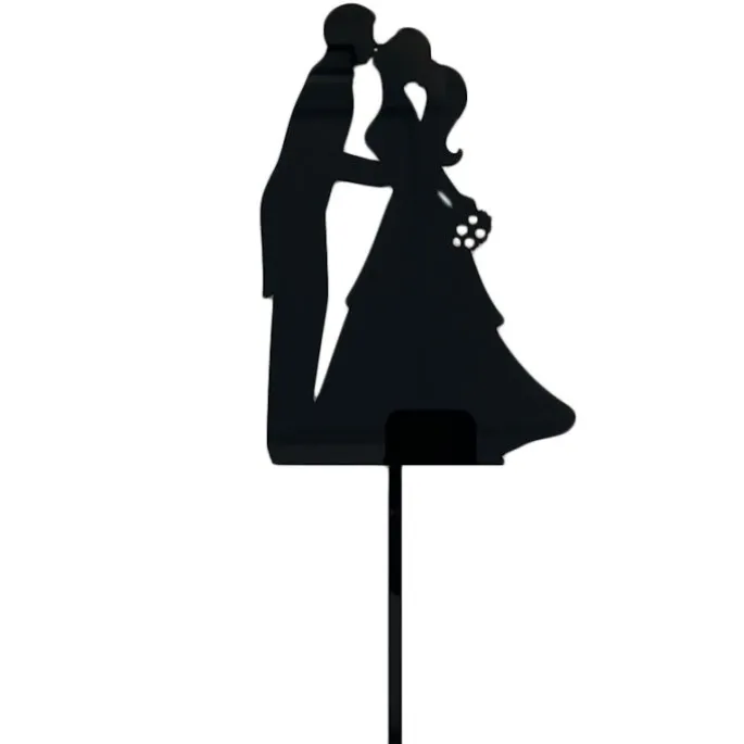 Topper para tartas negro silueta pareja de boda