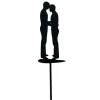 Topper para tartas negro silueta pareja de novios