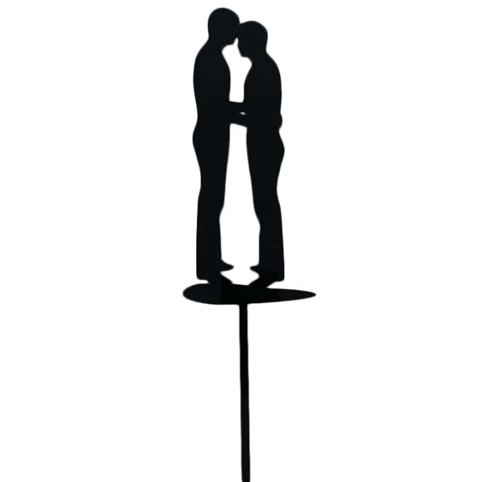 Topper para tartas negro silueta pareja de novios