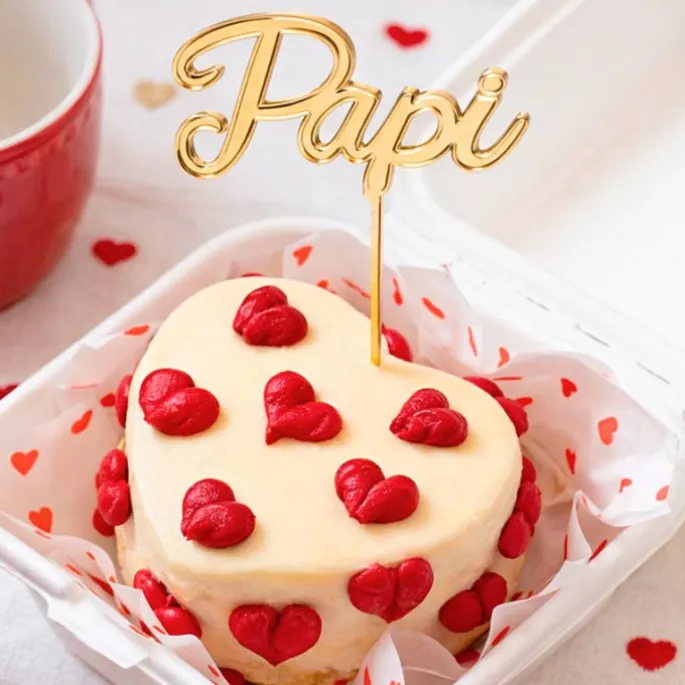 Topper Personalizado Bento cakes Mini tartas - Nombre o Texto 7 cm