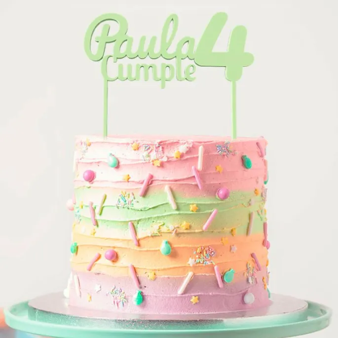 Topper personalizado cumple nombre y edad