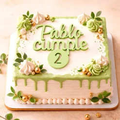 Topper personalizado cumple nombre y edad en círculo