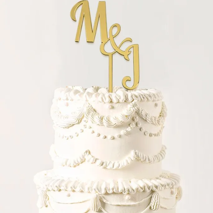 Topper personalizado iniciales pareja de novios