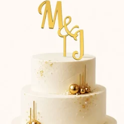 Topper personalizado iniciales pareja de novios