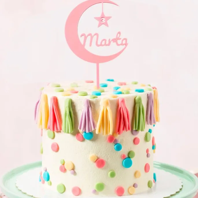 Topper personalizado luna nombre y edad