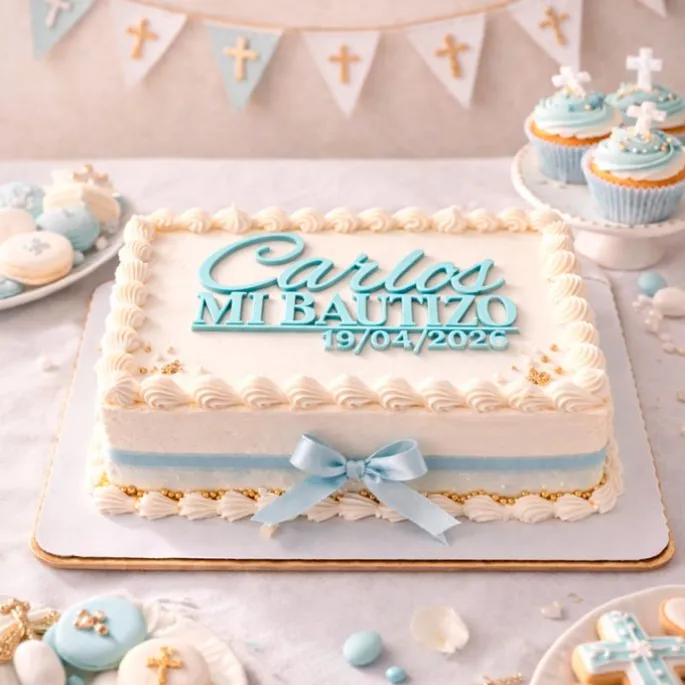 Topper personalizado Mi Bautizo nombre y fecha