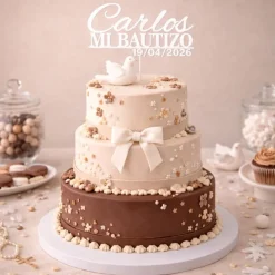 Topper personalizado Mi Bautizo nombre y fecha