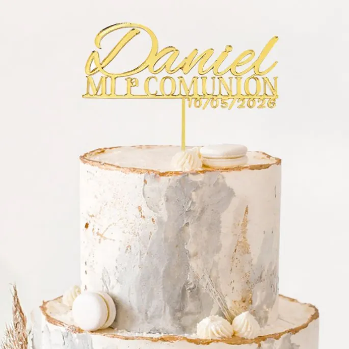 Topper personalizado Mi Primera Comunión nombre y fecha