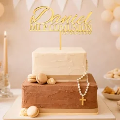 Topper personalizado Mi Primera Comunión nombre y fecha