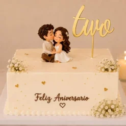 Topper personalizado tartas de cumpleaños número Two