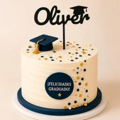 Topper personalizado tartas de graduación Nombre