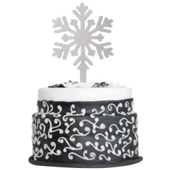 Topper plateado copo de nieve 6,5 cm - Dekora