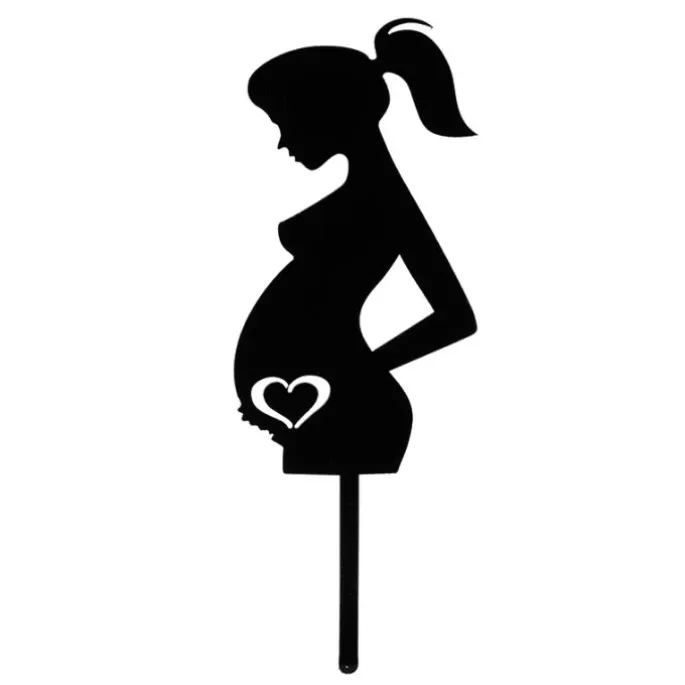 Topper silueta mujer embarazada 11,5 cm - Dekora