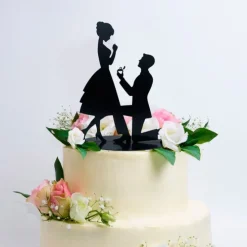 Topper silueta pedida mano pareja novios 18 cm - Dekora