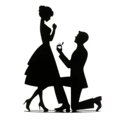 Topper silueta pedida mano pareja novios 18 cm - Dekora