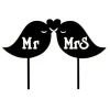 Topper silueta Pájaros Mr & Mrs 8 cm