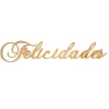 Topper sin soporte dorado espejo Felicidades 14,5 cm