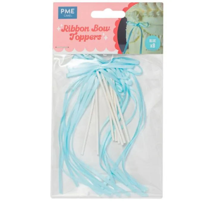 Toppers lazos azules para tartas coquette y cupcakes (8) - PME
