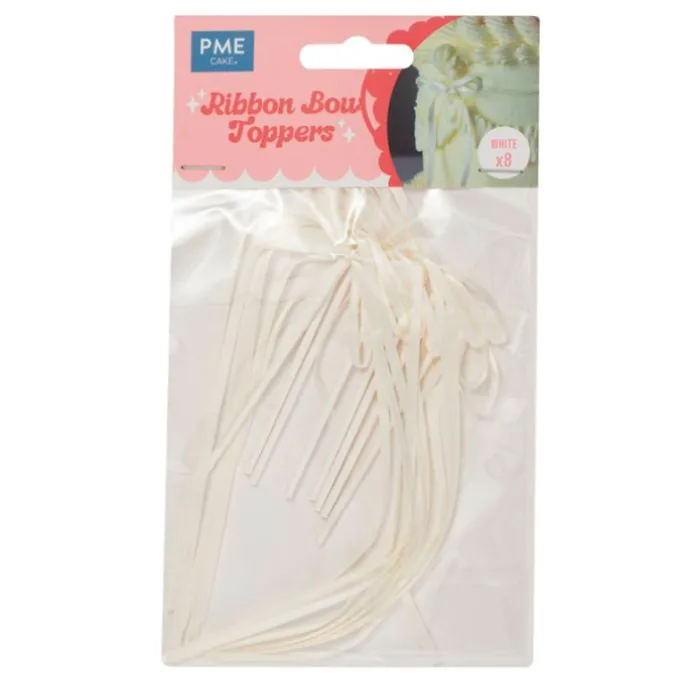 Toppers lazos blancos para tartas coquette y cupcakes (8) - PME