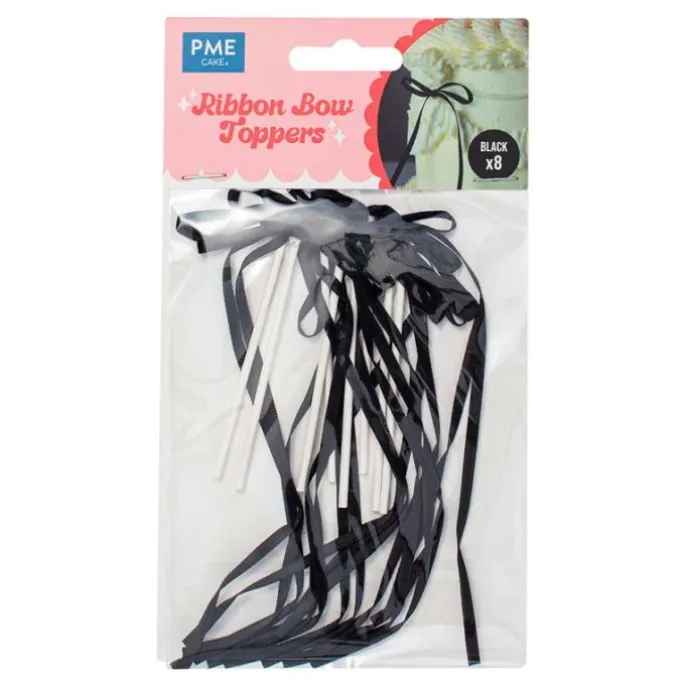 Toppers lazos negros para tartas coquette y cupcakes (8) - PME