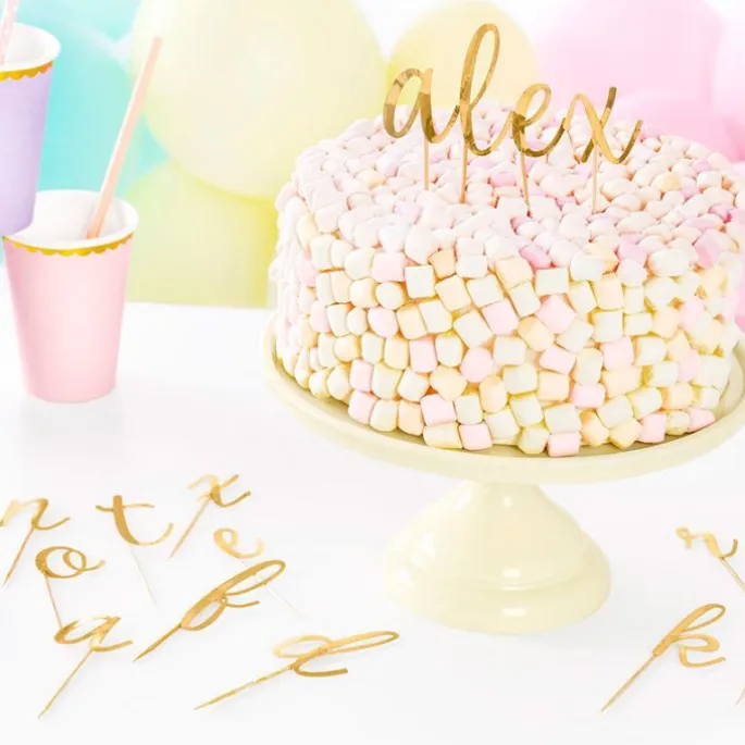 Toppers letras alfabeto doradas (53) - PartyDeco