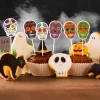 Toppers para cupcakes calaveras catrinas Halloween (16) - Dekora