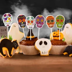 Toppers para cupcakes calaveras catrinas Halloween (16) - Dekora