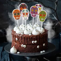 Toppers para cupcakes calaveras catrinas Halloween (16) - Dekora