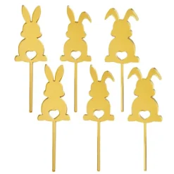 Toppers para cupcakes conejos de Pascua 6 cm (6)