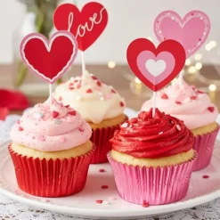 Toppers para cupcakes corazones San Valentín (8) - Dekora