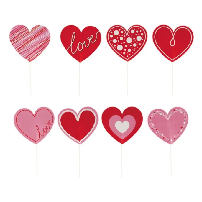 Toppers para cupcakes corazones San Valentín (8) - Dekora