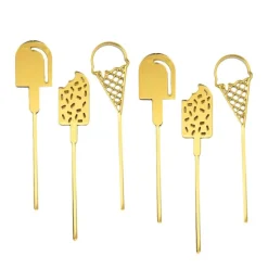 Toppers para cupcakes dorados helados 4 cm (6)
