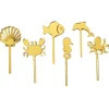 Toppers para cupcakes dorados marinos 4 cm (6)