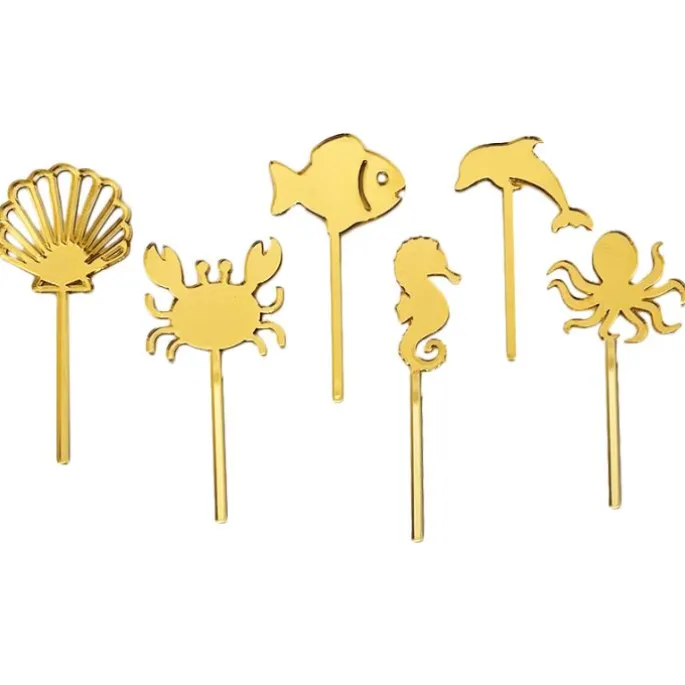 Toppers para cupcakes dorados marinos 4 cm (6)
