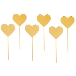 Toppers para cupcakes dorados corazones 4 cm (6)