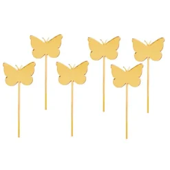 Toppers para cupcakes dorados mariposas 4 cm (6)