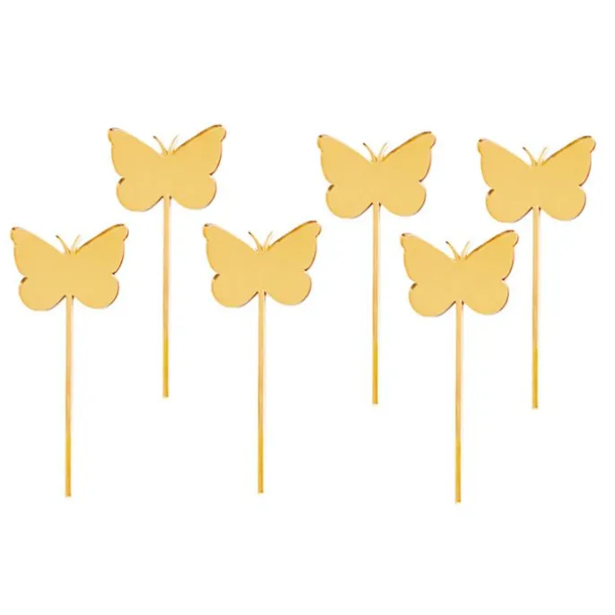 Toppers para cupcakes dorados mariposas 4 cm (6)
