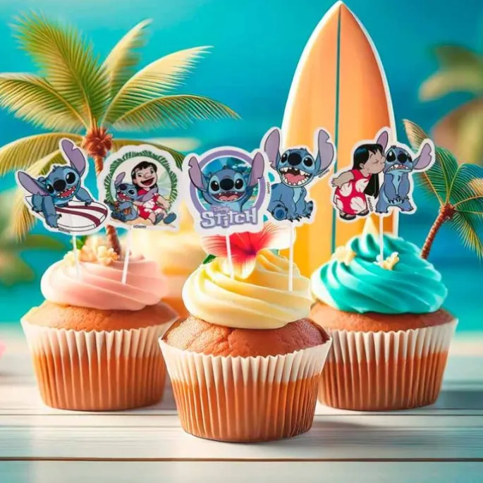 Toppers para cupcakes Lilo y Stitch (16) - Dekora