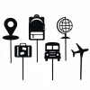 Toppers para cupcakes negros de viaje 4 cm (6)