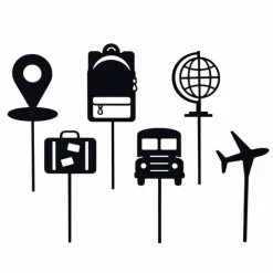 Toppers para cupcakes negros de viaje 4 cm (6)