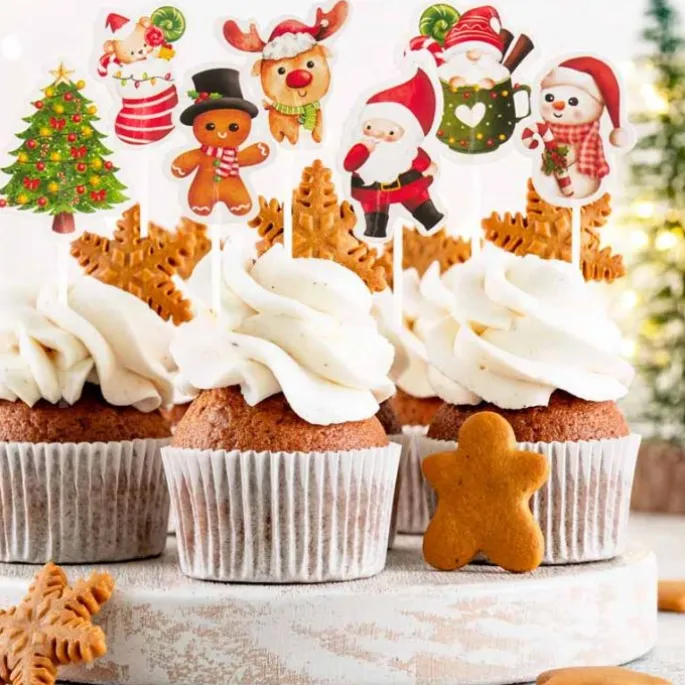 Toppers para cupcakes personajes Navidad (16) - Dekora