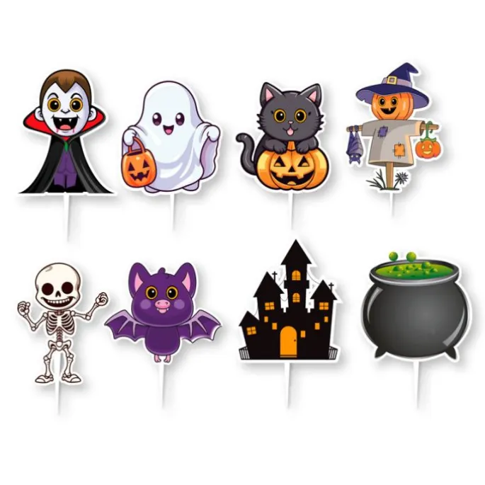 Toppers para cupcakes personajes Halloween (16) - Dekora