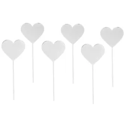 Toppers para cupcakes plateados corazones 4 cm (6)
