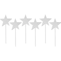 Toppers para cupcakes plateados estrellas 4 cm (6)