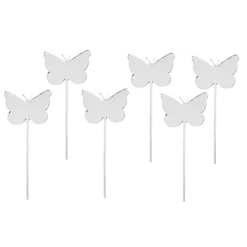 Toppers para cupcakes plateados mariposas 4 cm (6)