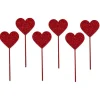 Toppers para cupcakes rojos glitter corazones 4 cm (6)