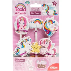 Toppers para cupcakes unicornios Tesia & Friends (30) - Dekora